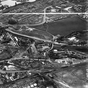 The Winter Thomas Co. Ltd., Innerleven, Wemyss, Fife, Scotland, 1951. Oblique aerial photograph taken facing South. This image was marked by Aerofilms Ltd for photo editing.