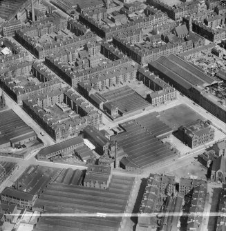 Bridgeton, Glasgow, Lanarkshire, Scotland, 1952. Oblique aerial photograph taken facing North/East . 