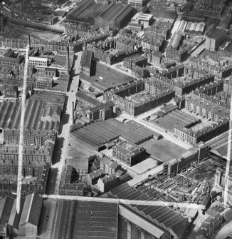 Bridgeton, Glasgow, Lanarkshire, Scotland, 1952. Oblique aerial photograph taken facing North/West . 