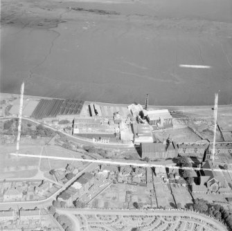 Fisons Ltd, Bo'ness and Carriden, West Lothian, Scotland, 1952. Oblique aerial photograph taken facing North . This image was marked by Aerofilms Ltd for photo editing. 
