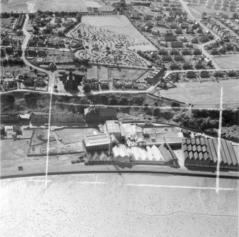 Fisons Ltd, Bo'ness and Carriden, West Lothian, Scotland, 1952. Oblique aerial photograph taken facing South. This image was marked by Aerofilms Ltd for photo editing. 