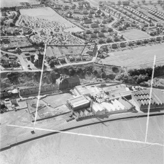 Fisons Ltd, Bo'ness and Carriden, West Lothian, Scotland, 1952. Oblique aerial photograph taken facing South . This image was marked by Aerofilms Ltd for photo editing. 