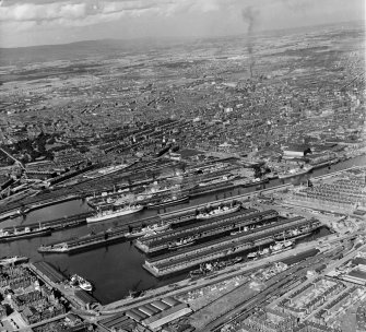 The Docks Glasgow, Lanarkshire, Scotland. Oblique aerial photograph taken facing North/East. 