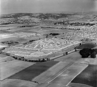 Sighthill Prefab Estate, Corstorphine Edinburgh, Midlothian, Scotland. Oblique aerial photograph taken facing North/East. 