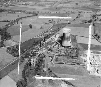 Bonnybridge Power Station Falkirk, Stirlingshire, Scotland. Oblique aerial photograph taken facing South/West. This image was marked by AeroPictorial Ltd for photo editing.