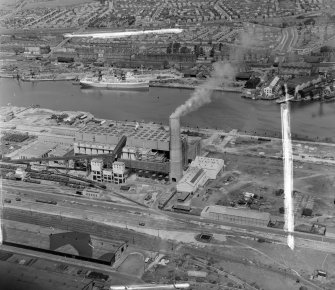 Braehead Generating Station Renfrew, Lanarkshire, Scotland. Oblique aerial photograph taken facing North/East. This image was marked by AeroPictorial Ltd for photo editing.