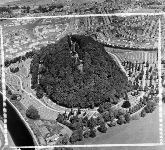 Burial Mound Inverness and Bona, Inverness-Shire, Scotland. Oblique aerial photograph taken facing North. This image was marked by AeroPictorial Ltd for photo editing.