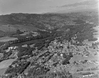 Pitlochry Moulin, Perthshire, Scotland. Oblique aerial photograph taken facing North/West. 
