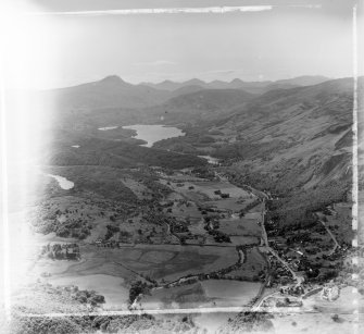 General View Aberfoyle, Perthshire, Scotland. Oblique aerial photograph taken facing West. This image was marked by AeroPictorial Ltd for photo editing.