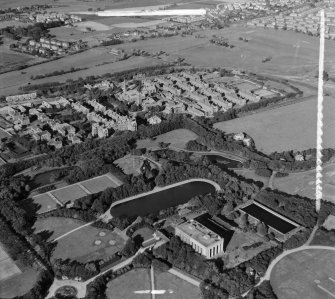 Stobhill General Hospital, Balornock Road Glasgow, Lanarkshire, Scotland. Oblique aerial photograph taken facing North/East. This image was marked by AeroPictorial Ltd for photo editing.