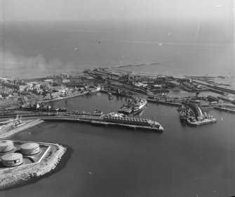 General View Ardrossan, Ayrshire, Scotland. Oblique aerial photograph taken facing South. 