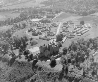 Castle Institution, Lennoxtown Campsie, Stirlingshire, Scotland. Oblique aerial photograph taken facing East. 