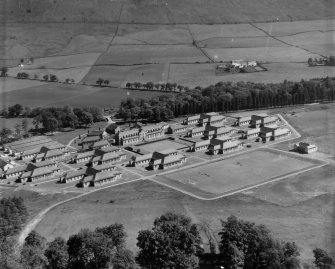 Lennoxtown Castle Institution, Lennoxtown Campsie, Stirlingshire, Scotland. Oblique aerial photograph taken facing North/East. 