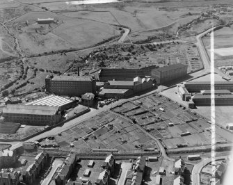 Fleming Reid and Co Ltd. Greenock, Renfrewshire, Scotland. Oblique aerial photograph taken facing South. This image was marked by AeroPictorial Ltd for photo editing.