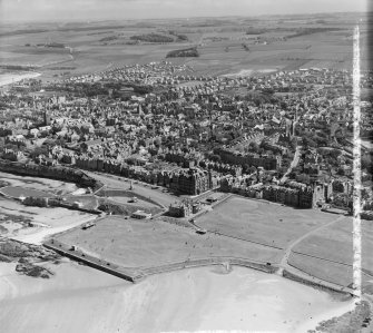 Westcliff Hotel St Andrews and St Leonards, Fife, Scotland. Oblique aerial photograph taken facing South/East. This image was marked by AeroPictorial Ltd for photo editing.