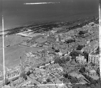 General View St Andrews and St Leonards, Fife, Scotland. Oblique aerial photograph taken facing North/East. This image was marked by AeroPictorial Ltd for photo editing.