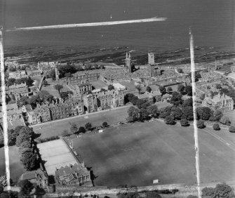 General View St Andrews and St Leonards, Fife, Scotland. Oblique aerial photograph taken facing North/East. This image was marked by AeroPictorial Ltd for photo editing.