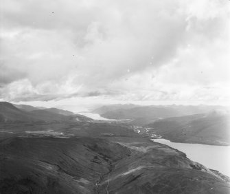 River Sloy, Loch Lochy  Fort William, Loch Linnhe Kilmonivaig, Inverness-Shire, Scotland. Oblique aerial photograph taken facing South/West. 