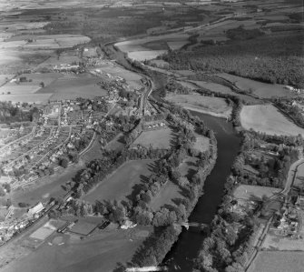 River Dee Banchory-Ternan, Kincardineshire, Scotland. Oblique aerial photograph taken facing East. 