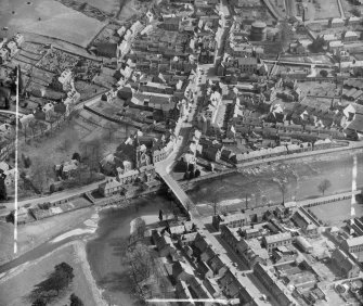 General View Langholm, Dumfries-Shire, Scotland. Oblique aerial photograph taken facing South/East. This image was marked by AeroPictorial Ltd for photo editing.