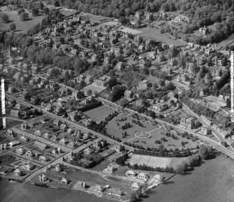 Bridge of Allan Logie, Stirlingshire, Scotland. Oblique aerial photograph taken facing North. This image was marked by AeroPictorial Ltd for photo editing.