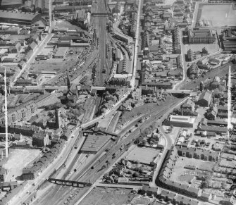 Motherwell Dalziel, Lanarkshire, Scotland. Oblique aerial photograph taken facing South/East. This image was marked by AeroPictorial Ltd for photo editing.