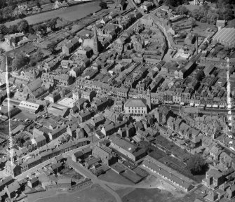 General View Lanark, Lanarkshire, Scotland. Oblique aerial photograph taken facing North. This image was marked by AeroPictorial Ltd for photo editing.