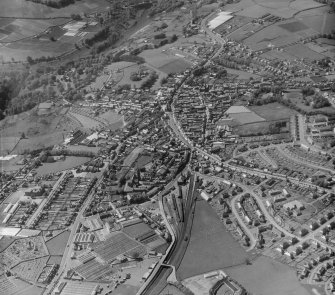 General View Lanark, Lanarkshire, Scotland. Oblique aerial photograph taken facing North/West. 