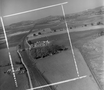 Glamis Station Glamis, Angus, Scotland. Oblique aerial photograph taken facing East. This image was marked by AeroPictorial Ltd for photo editing.