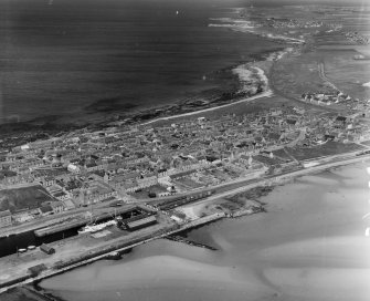 Burghead Duffus, Morayshire, Scotland. Oblique aerial photograph taken facing North/East. 