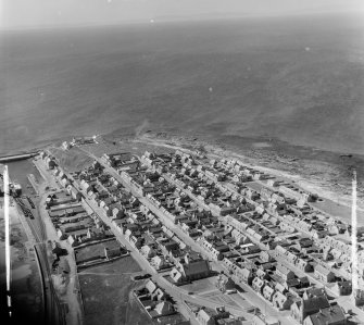 Burghead Duffus, Morayshire, Scotland. Oblique aerial photograph taken facing North/West. This image was marked by AeroPictorial Ltd for photo editing.