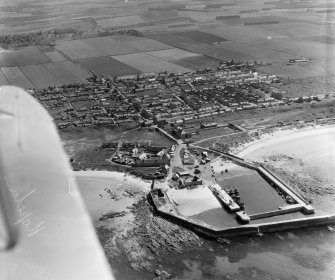 Hopeman Duffus, Morayshire, Scotland. Oblique aerial photograph taken facing South. 