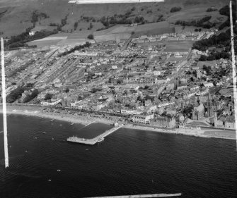 General View Largs, Ayrshire, Scotland. Oblique aerial photograph taken facing East. This image was marked by AeroPictorial Ltd for photo editing.