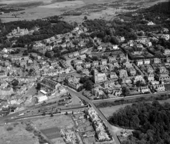 General View Kilmacolm, Renfrewshire, Scotland. Oblique aerial photograph taken facing East. 