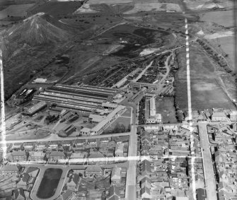 National Coal Board, Church Street Beath, Fife, Scotland. Oblique aerial photograph taken facing North/East. This image was marked by AeroPictorial Ltd for photo editing.