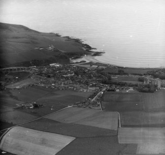 General View Bervie, Kincardineshire, Scotland. Oblique aerial photograph taken facing East. 