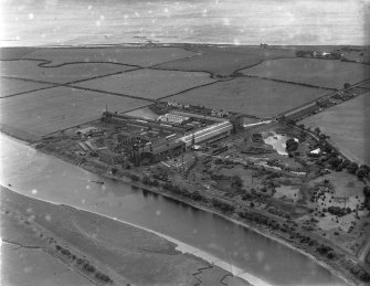 General View, Cochran and Co Annan Ltd. Newbie, Dumfries and Galloway, Scotland. Oblique aerial photograph taken facing South/West.