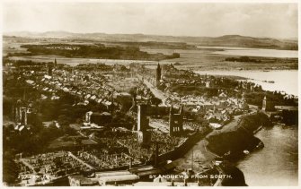 Oblique aerial view of St Andrews from south.