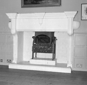 First floor, dining room, fireplace, detail