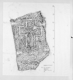 Photographic copy of rubbing of cross-incised stone.