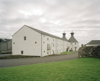 Ardbeg Distillery
View from NW of former floor-maltings and kilns (E of two maltings blocks], the kilns having been recently converted to house a Visitors' Centre and cafe.
