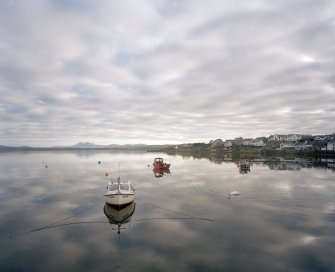 Islay, Bowmore
General view from SW across harbour, with the Paps of Jura in the background