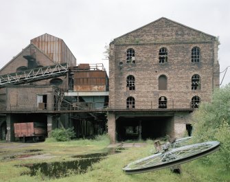 View from S of S gables of brick-built Hopper (Left) and Old Washer (right), prior to restoration