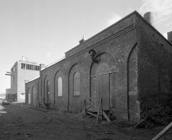 Newtongrange, Lady Victoria Colliery, Engine Houses, Pithead, and Woodroad Stores
Oblique view from SW of Woodroad Stores