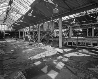 Newtongrange, Lady Victoria Colliery, Pithead Building (tub Circuit, Tippler Section, Picking Tables)
Interior view from SW at first-floor level looking from the SW corner of the colliery surface buildings towards the Picking Tables (right)