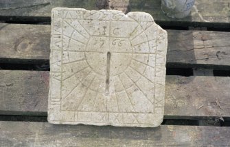 Detail of upper face of sundial, Cuttlecraigs