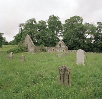 View of church and burial-ground from SW.