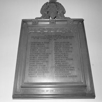 Memorial to those parishioners who died in First World War, detail