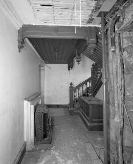 View of main stair hall from S