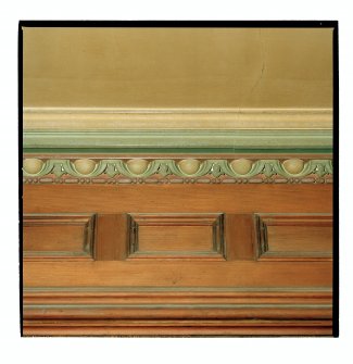 First floor, library, panelling and cornice, detail